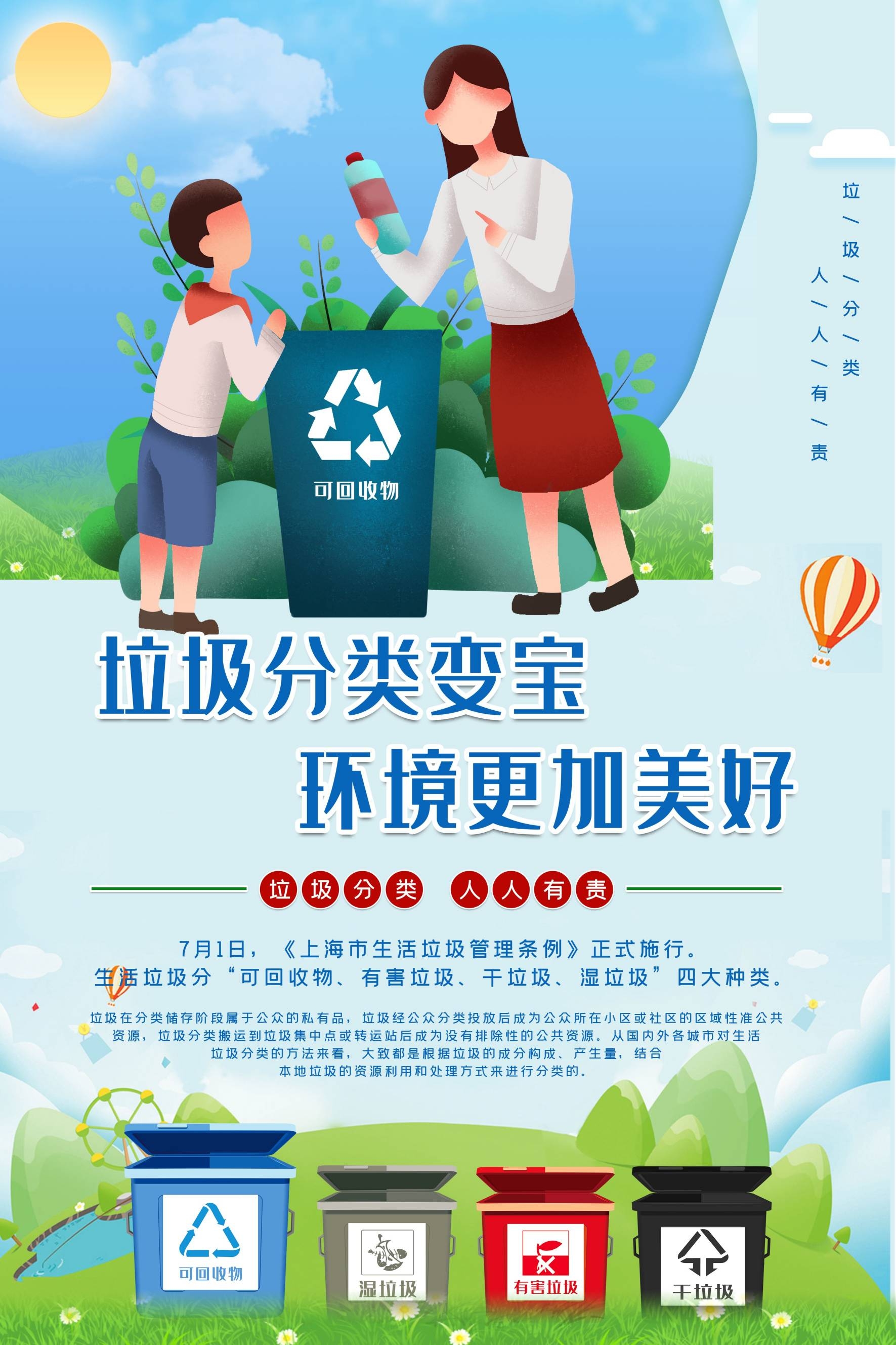 创建文明卫生城市垃圾分类海报77