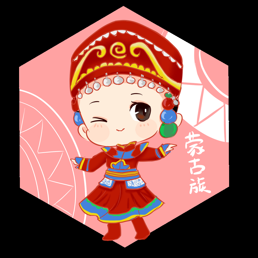 56个少数民族卡通人物服饰免抠元素插画32