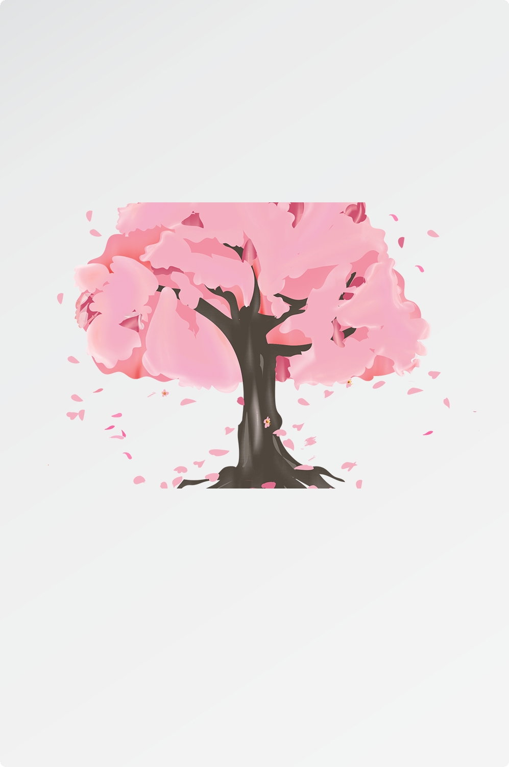 唯美樱花花树花枝樱花飘落图片装饰插图免抠3