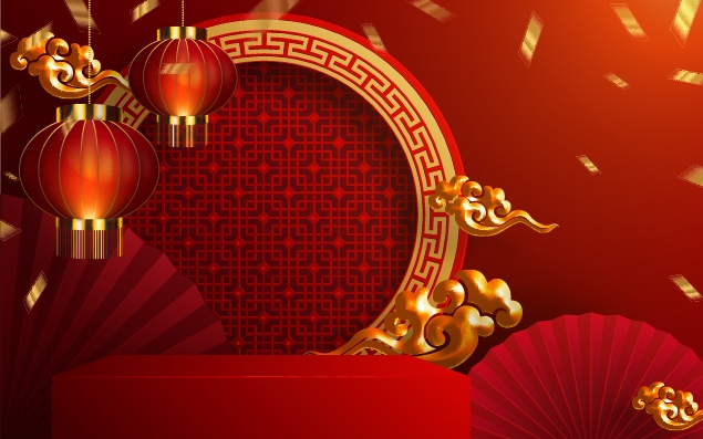 红色喜庆展板背景图素材4