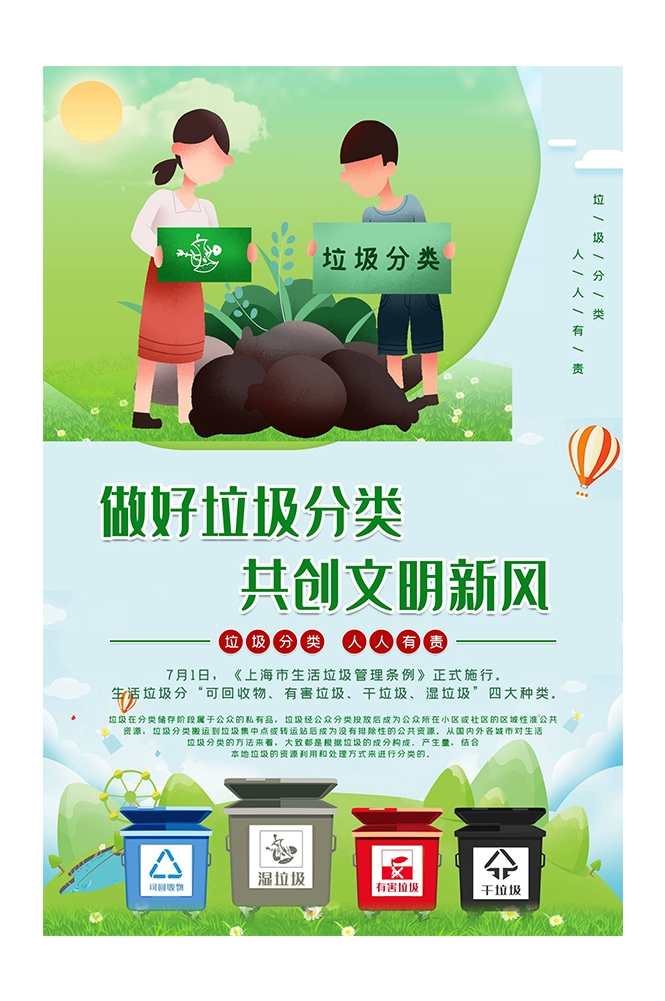 创建文明卫生城市垃圾分类海报79