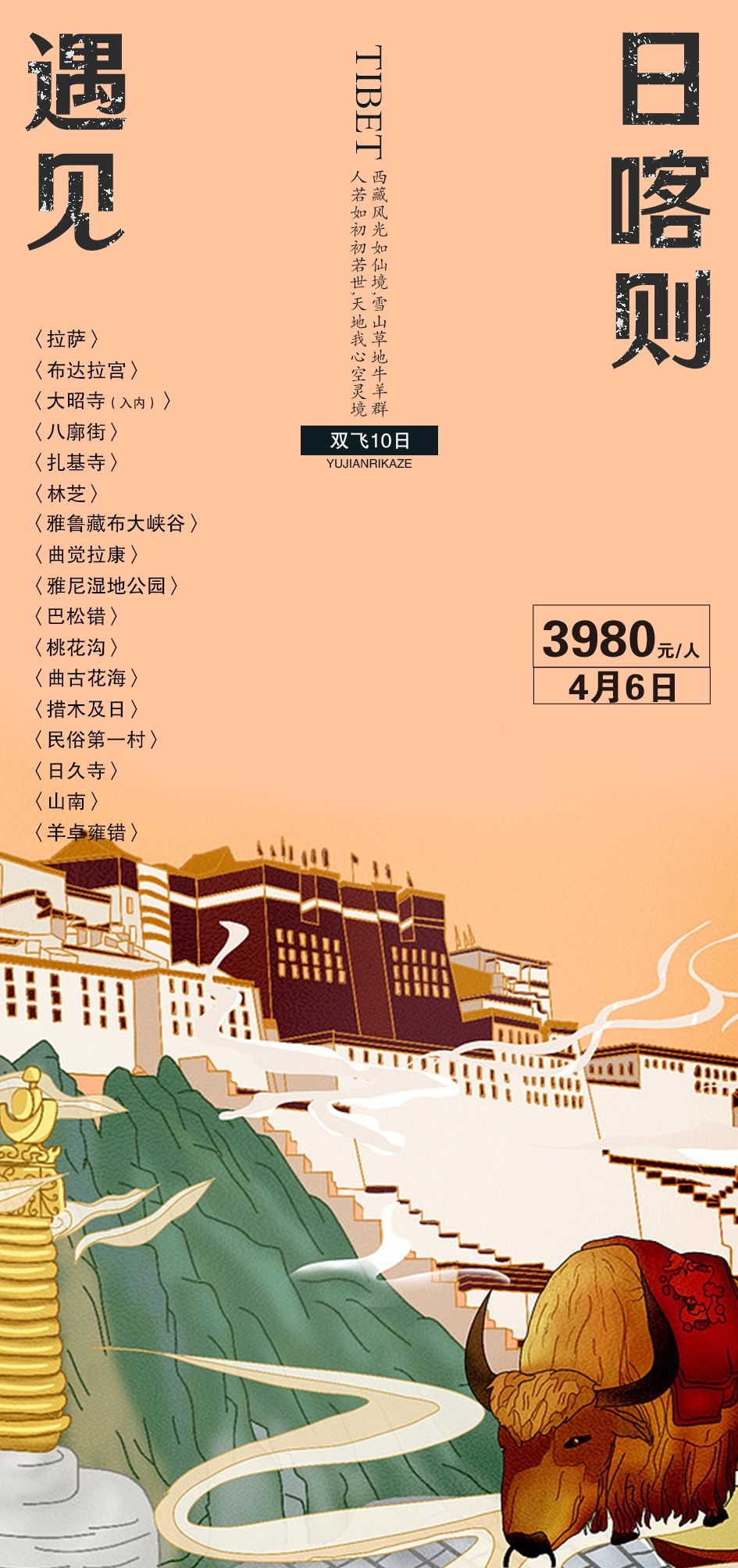 西藏拉萨布达拉宫川藏藏南灵芝日喀则海报易拉宝素材61