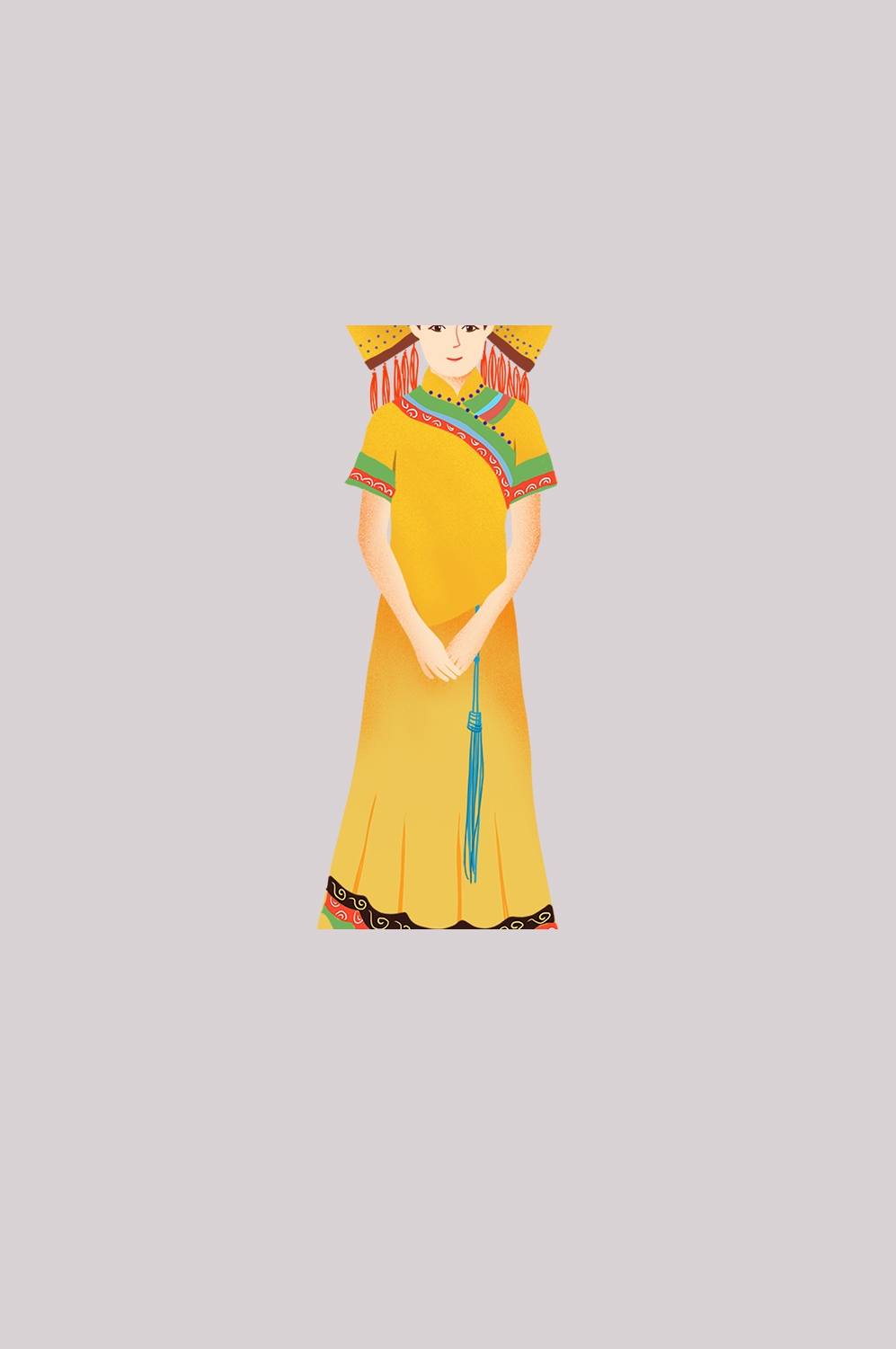 56个少数民族卡通人物服饰免抠元素插画165
