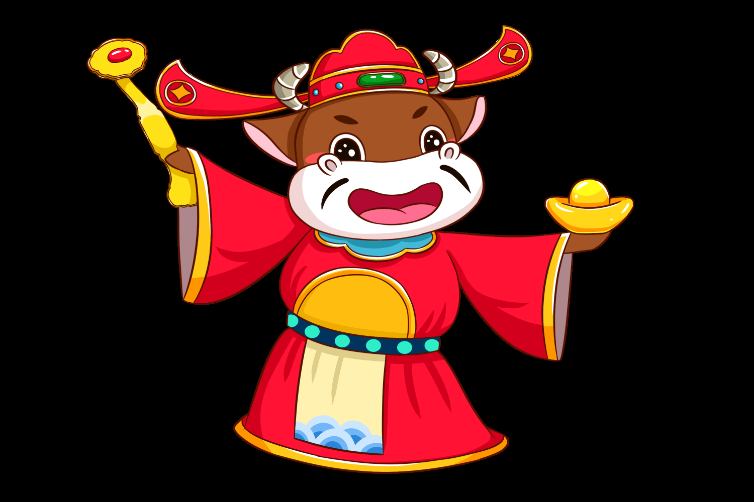 卡通财神插画表情免抠素材35
