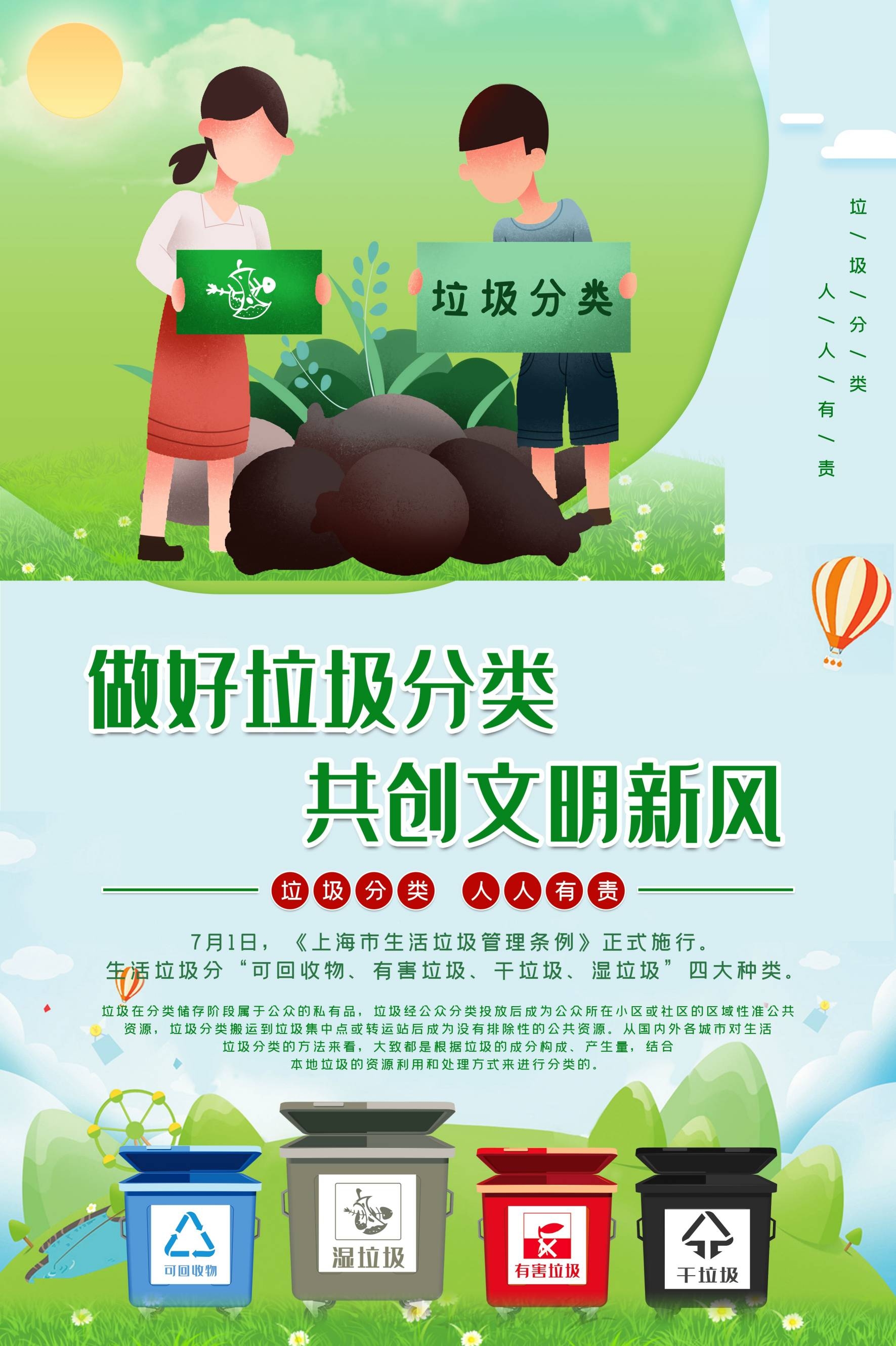 创建文明卫生城市垃圾分类海报79