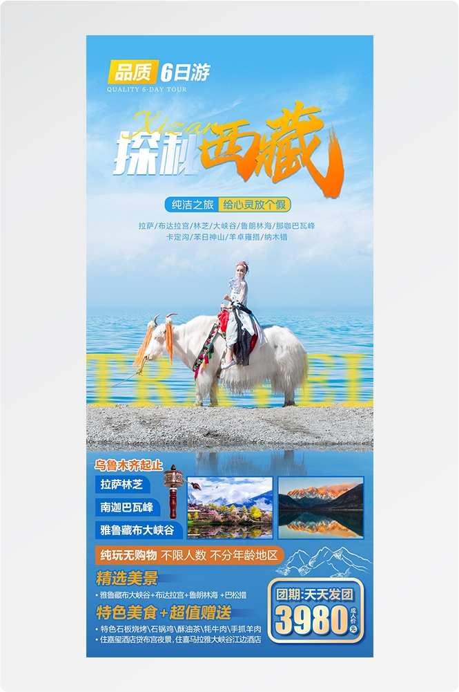 西藏拉萨布达拉宫川藏藏南灵芝日喀则海报易拉宝素材46