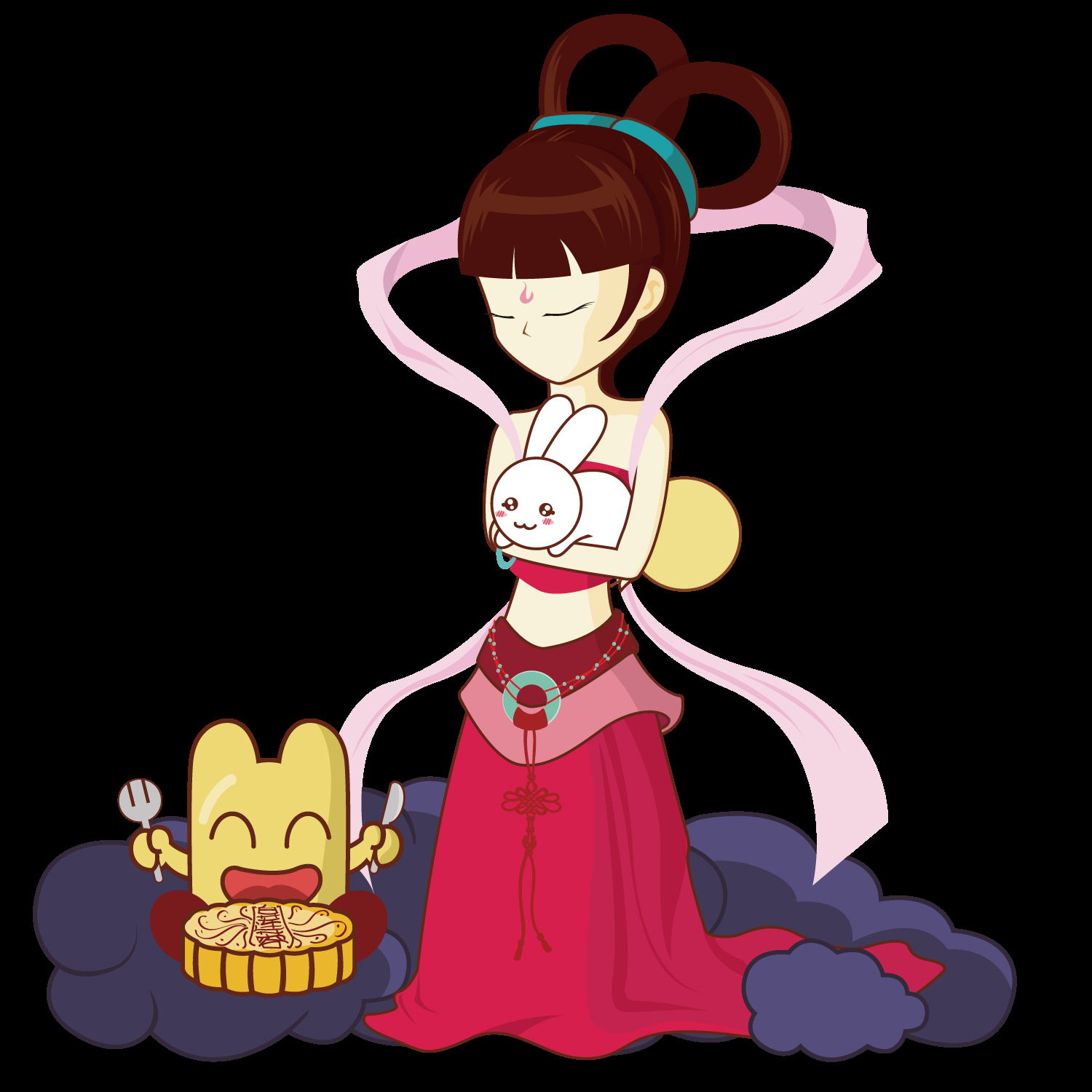卡通嫦娥仙女中秋节免抠素材装饰元素3