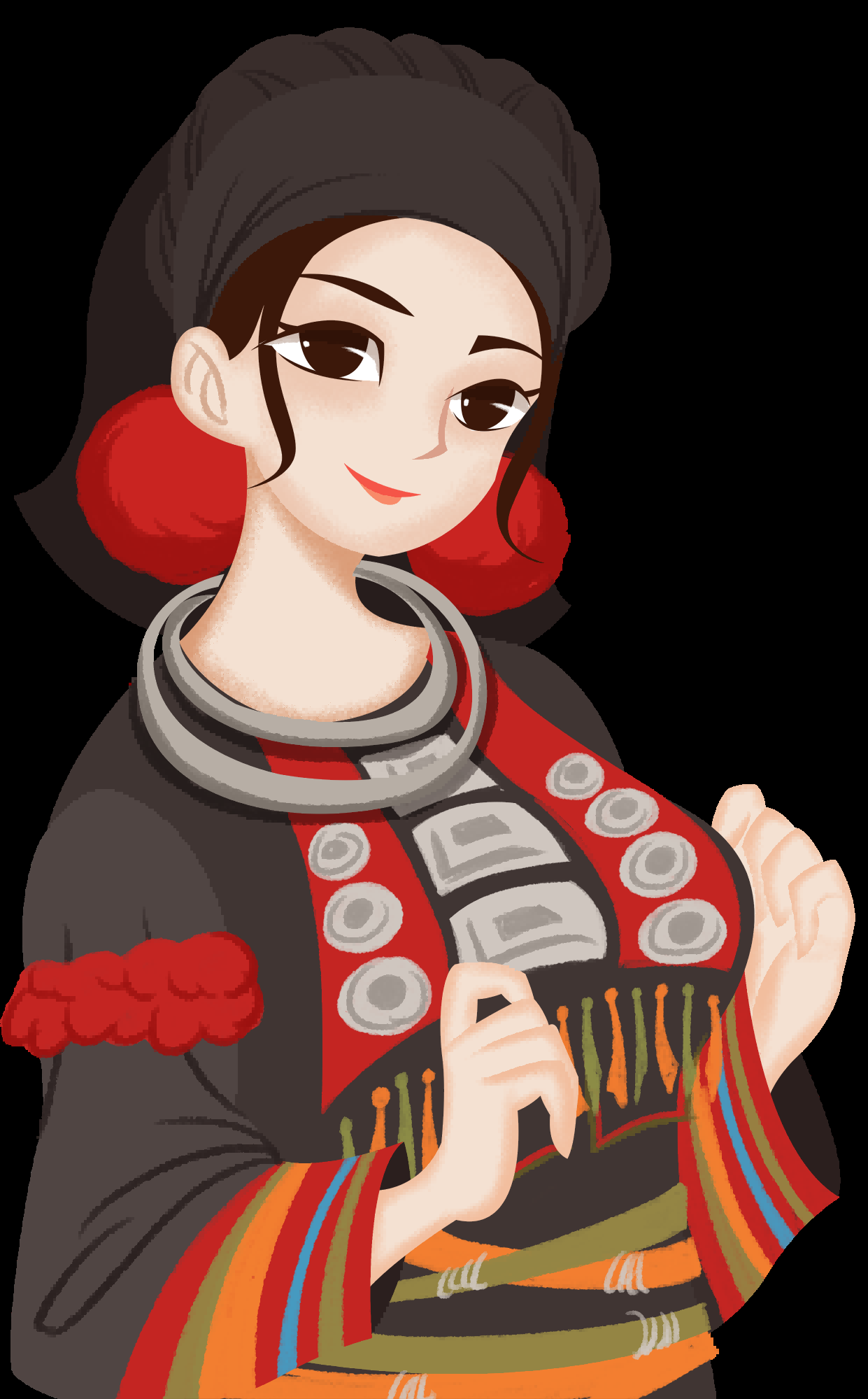 56个少数民族卡通人物服饰免抠元素插画178