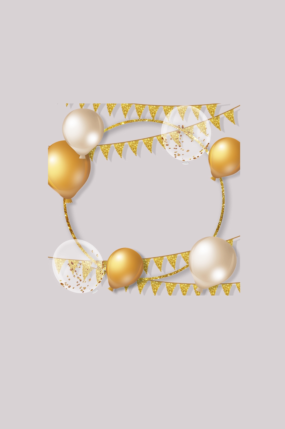 金色生日气球生日帽免抠元素27