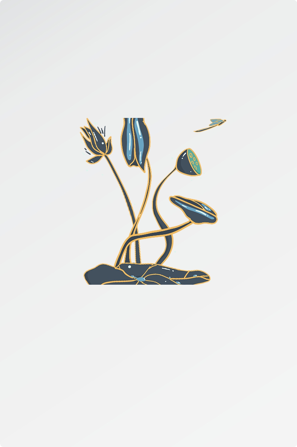 荷花荷叶素材图片插画装饰元素插图免抠11