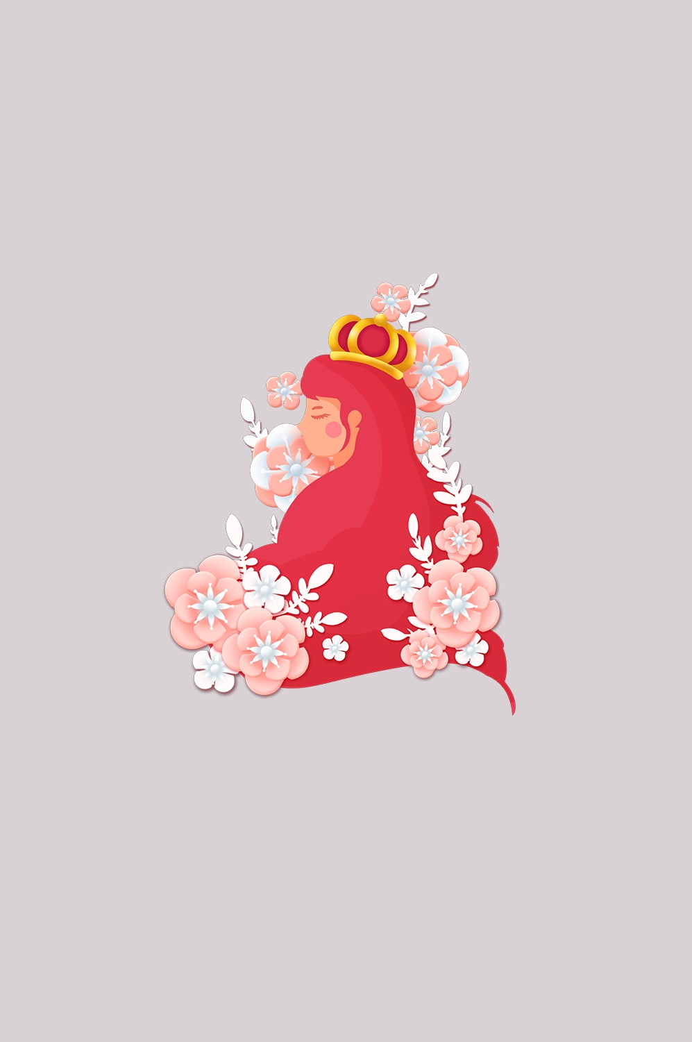 三八女王节女神节妇女节卡通人物主题插图透明背景免抠54