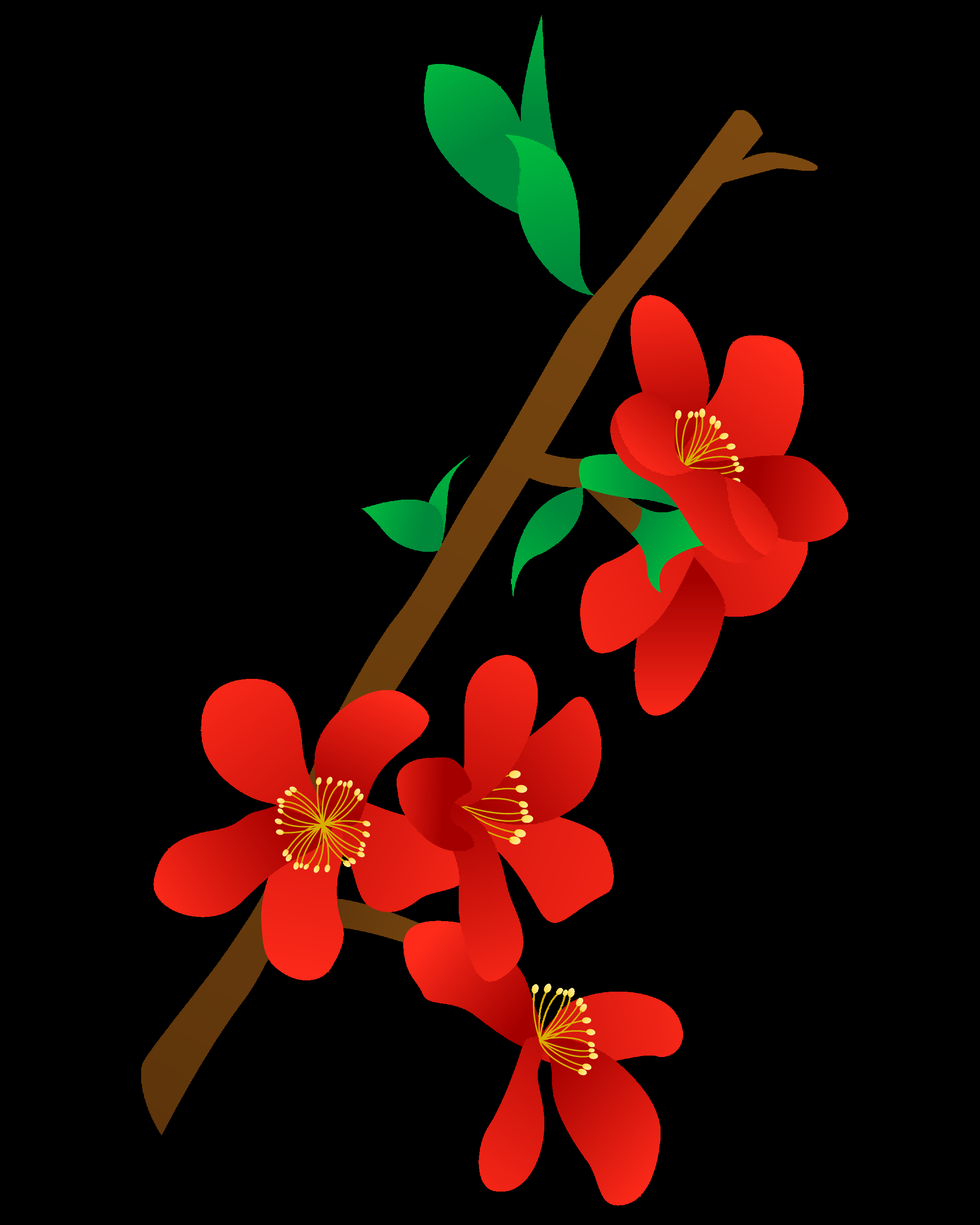 海棠花免抠元素装饰图案插画41