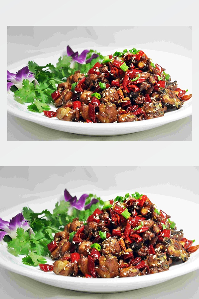 高清美食菜谱JPG图片辣子鸡川菜摄影美工设计喷绘打印合成素材