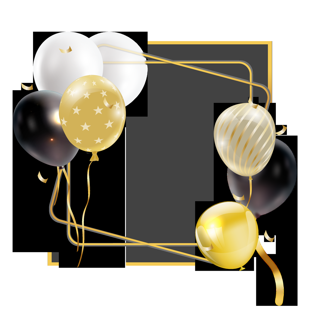 金色生日气球生日帽免抠元素19