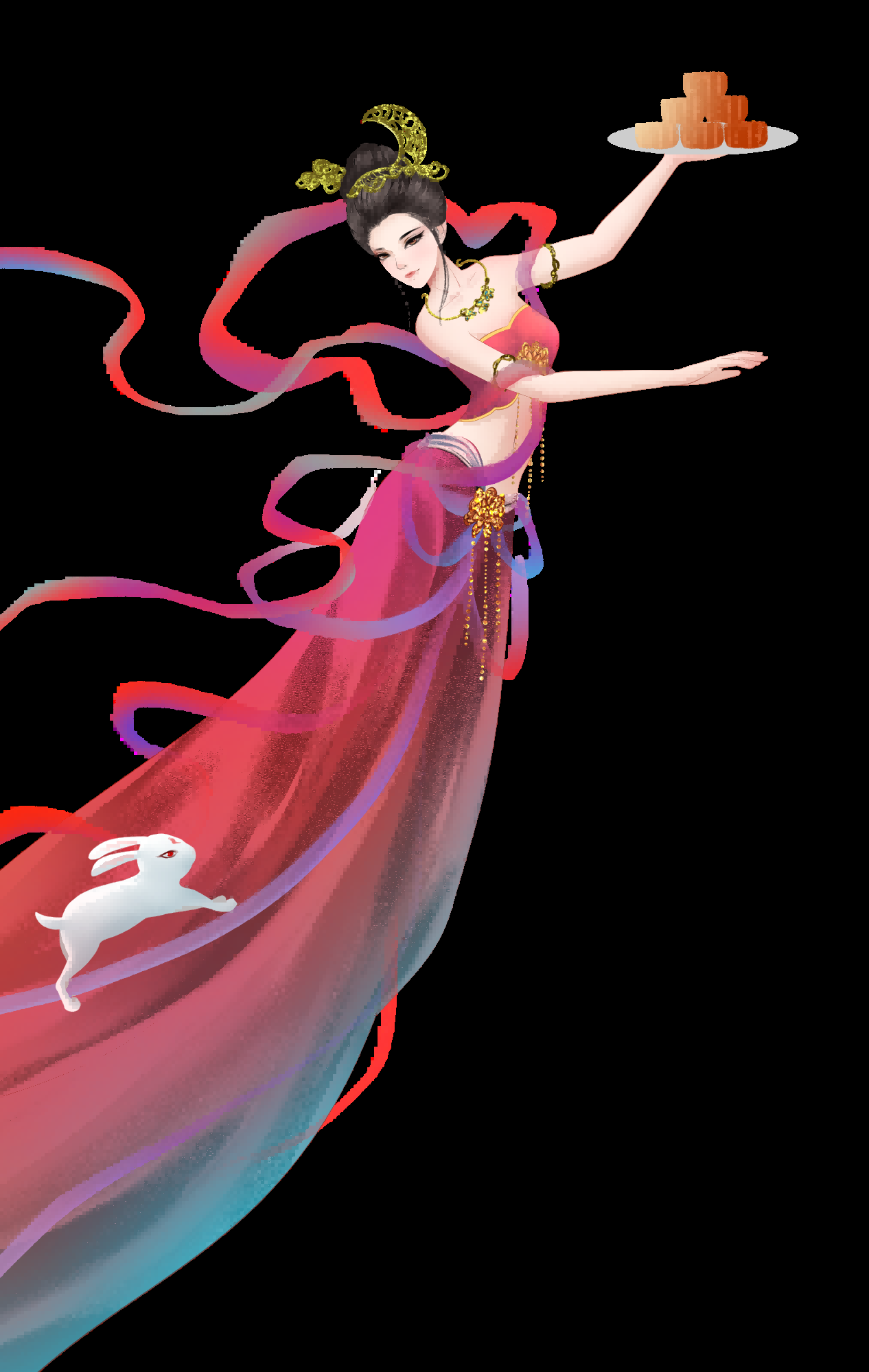 卡通嫦娥仙女中秋节免抠素材装饰元素96