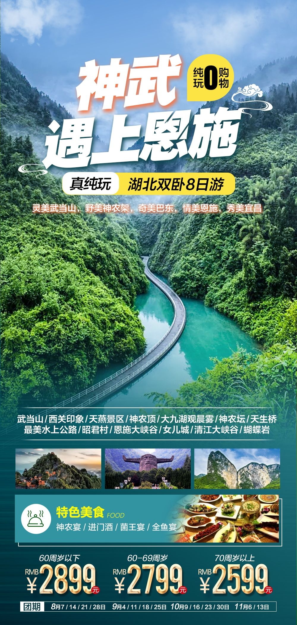 湖北武汉恩施长江三峡黄鹤楼樱花神农架旅游海报素材43