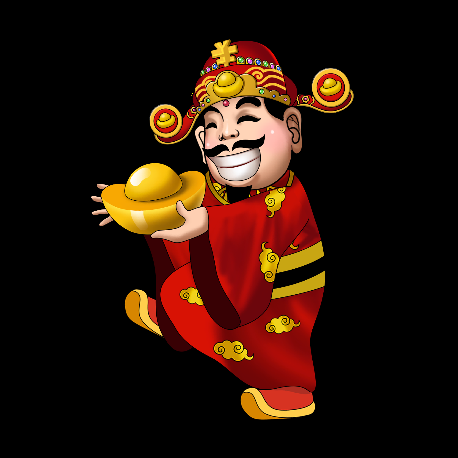 卡通财神插画表情免抠素材17