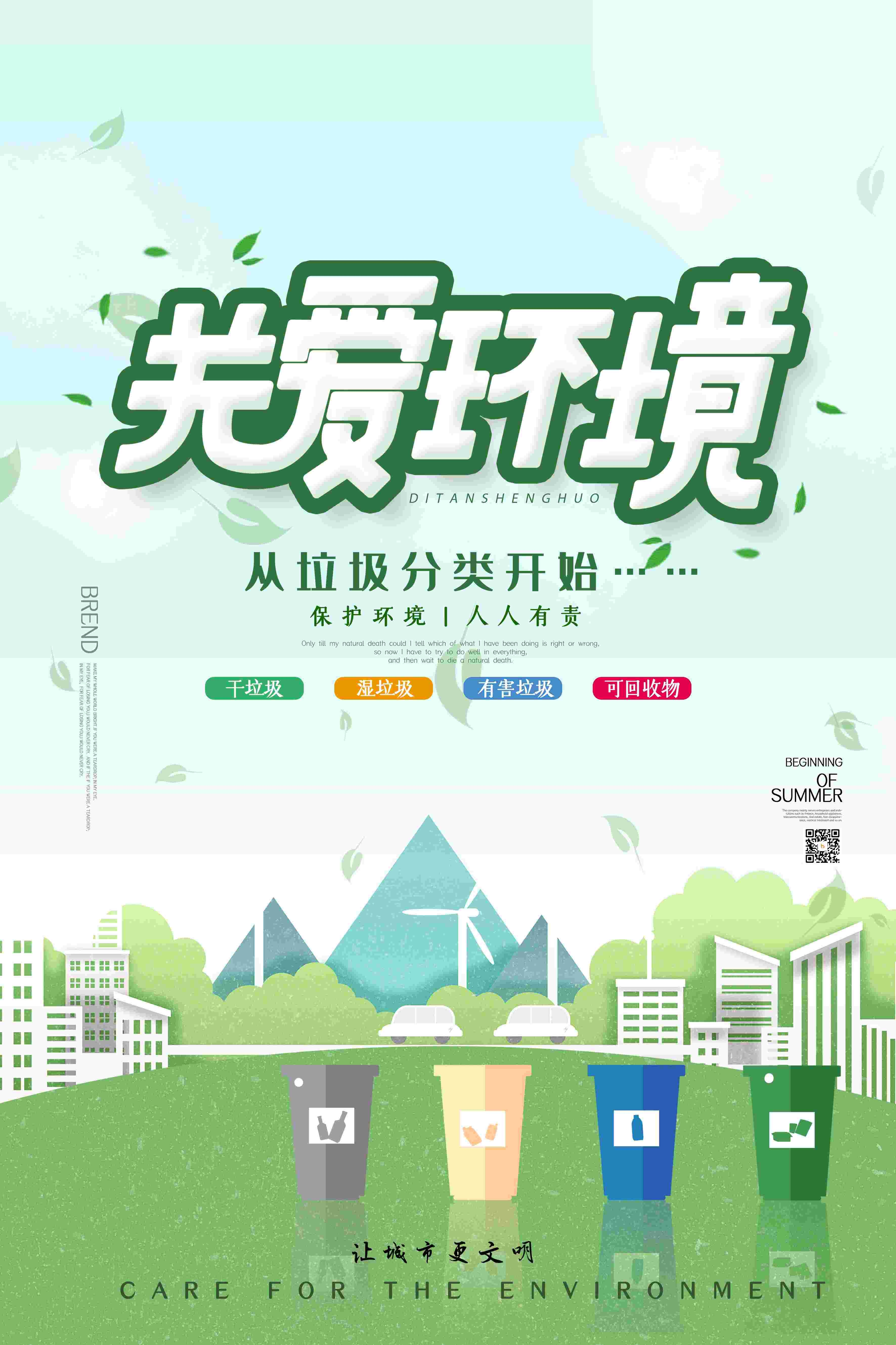 创建文明卫生城市垃圾分类海报94