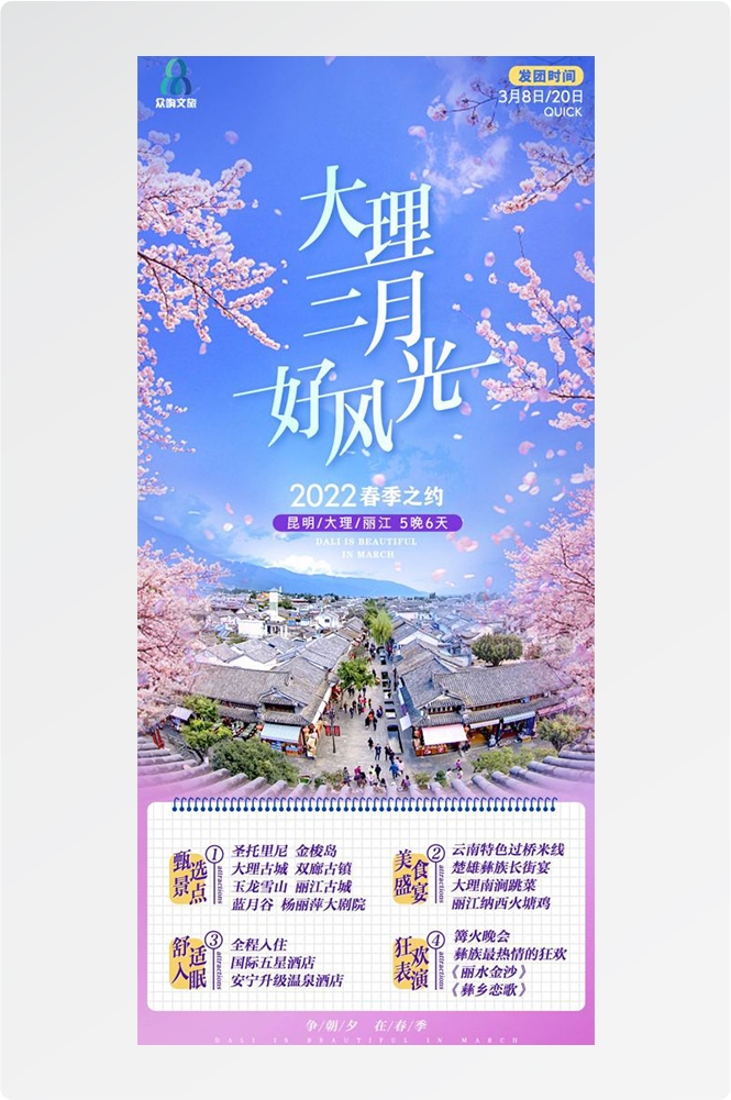 云南昆明大理洱海丽江西双版纳滇西腾冲泸沽湖旅游海报67