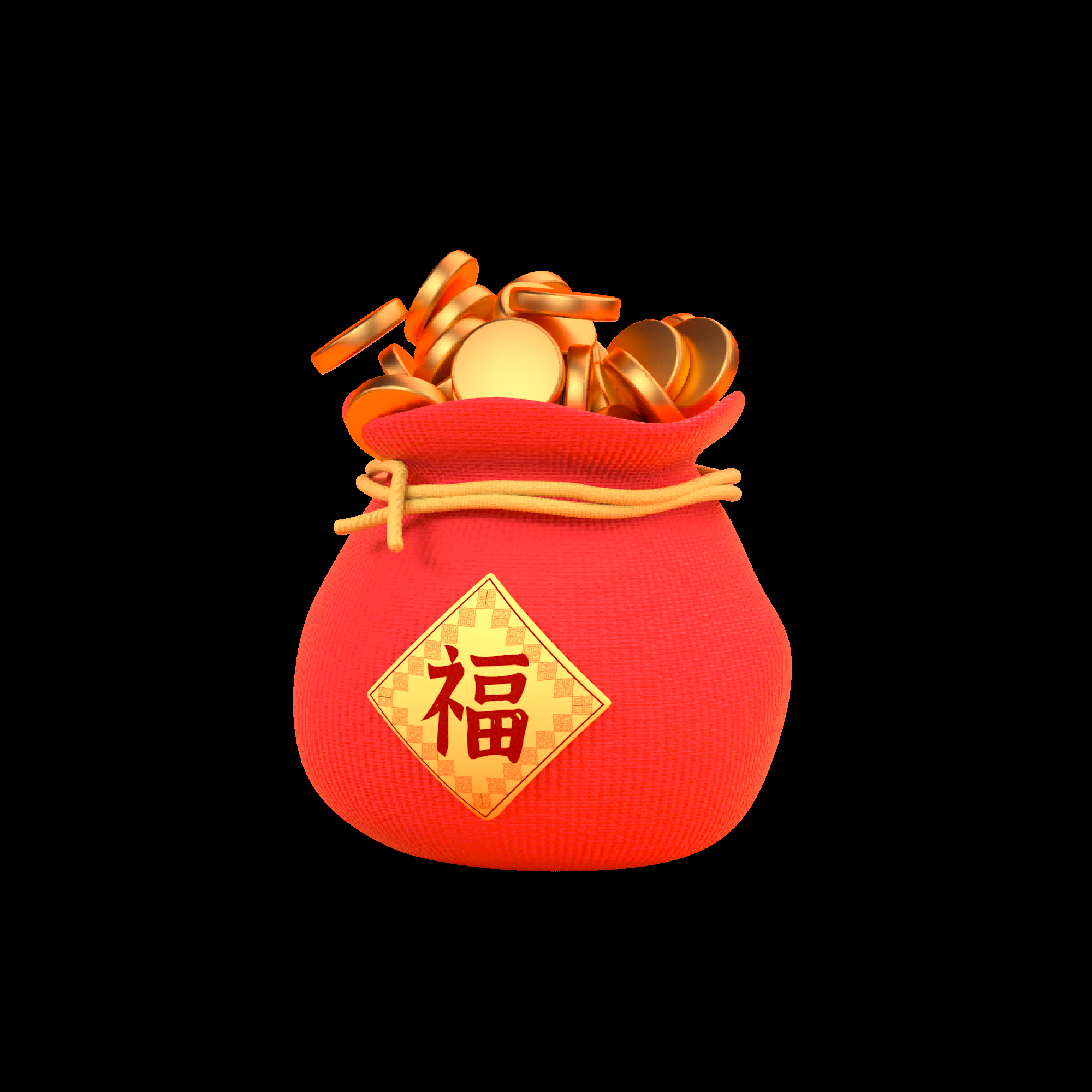 福袋钱袋插画图片装饰元素免抠素材108