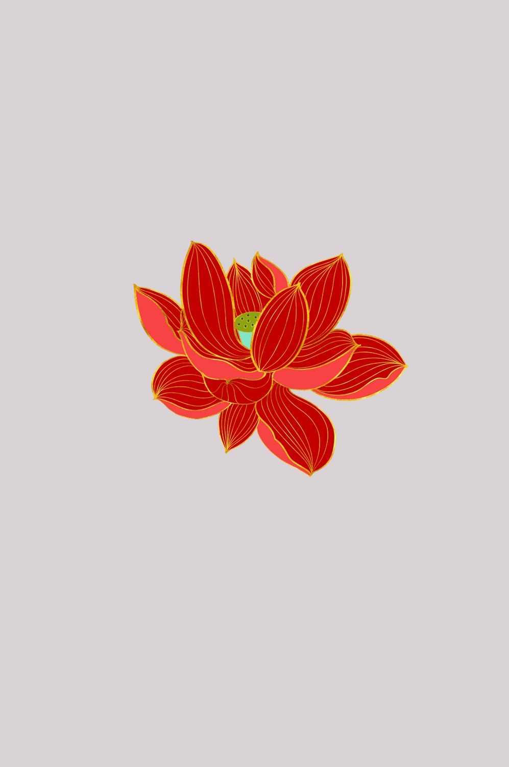 金色莲花装饰元素免抠素材4