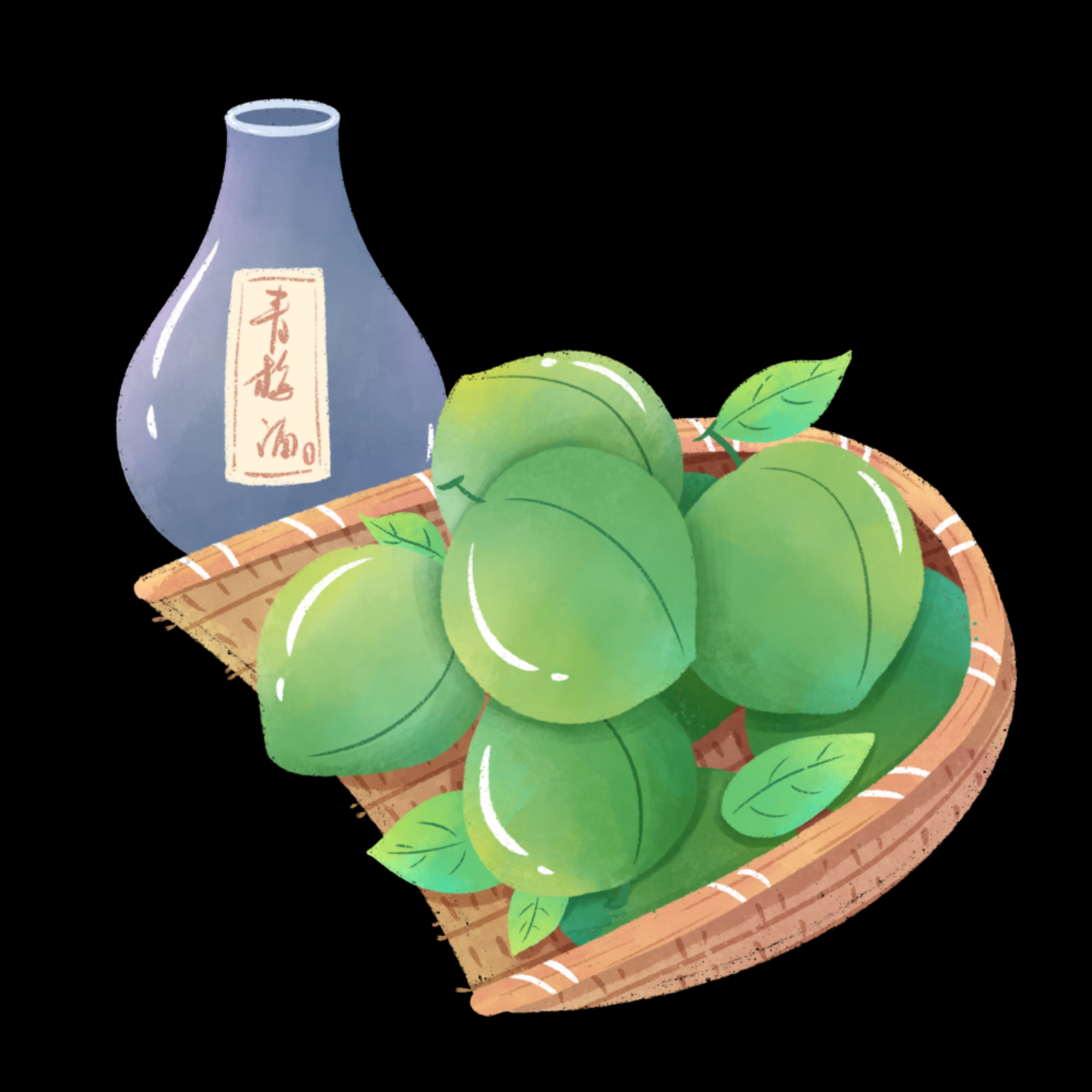 卡通手绘水果青梅图案素材图片装饰插画免抠42