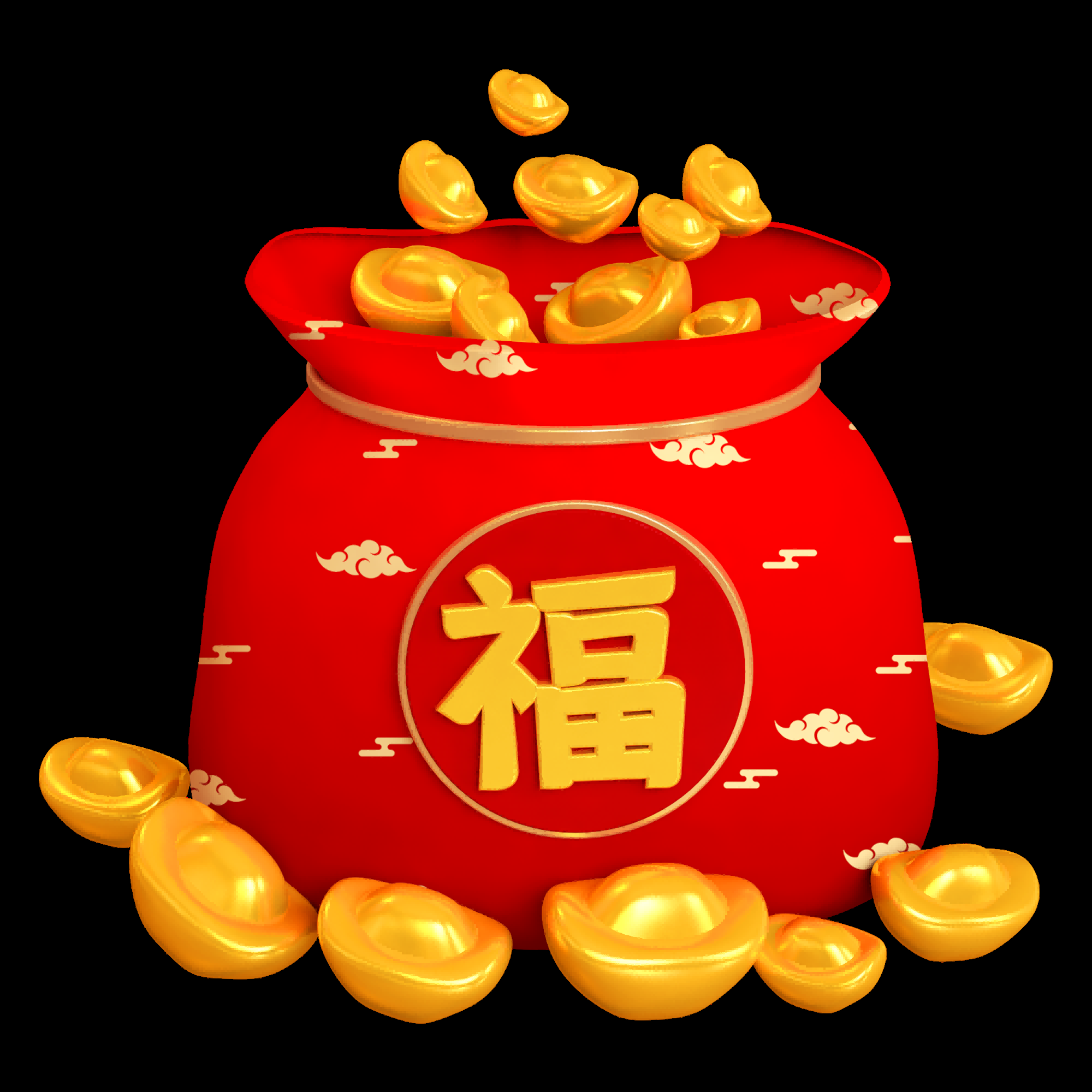 福袋钱袋插画图片装饰元素免抠素材107