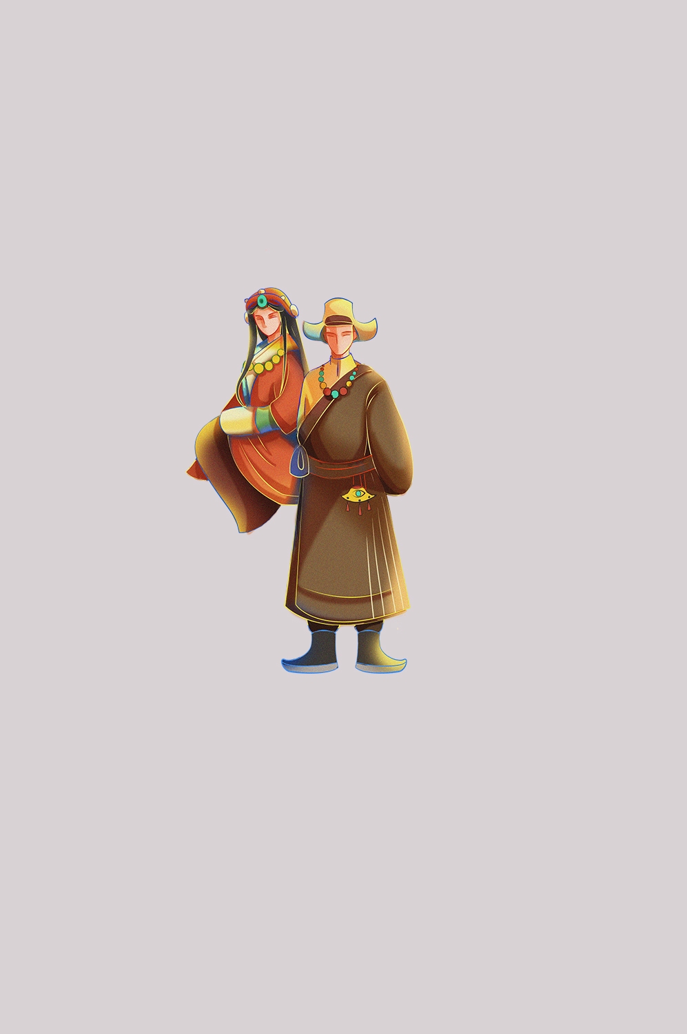 56个少数民族卡通人物服饰免抠元素插画181