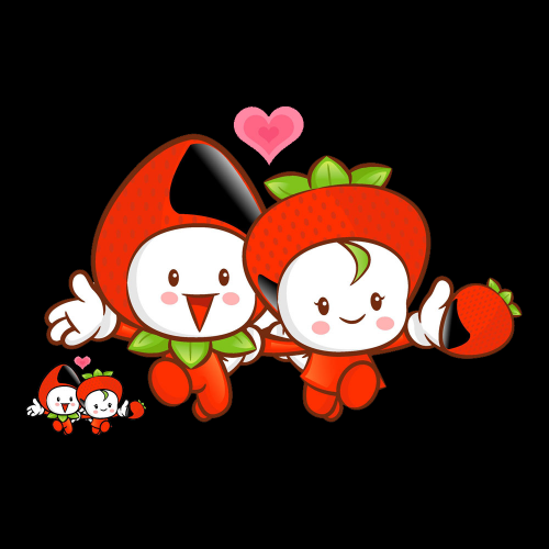 卡通草莓拟人化标签素材插图免抠元素45