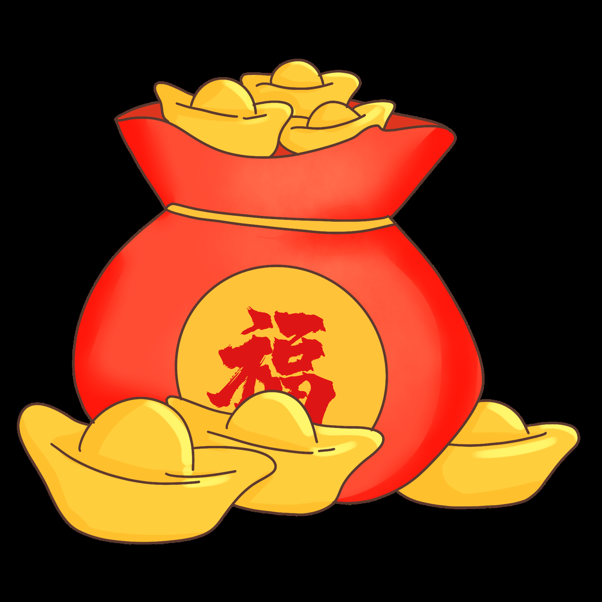 福袋钱袋插画图片装饰元素免抠素材17
