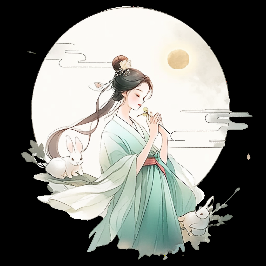 卡通嫦娥仙女中秋节免抠素材装饰元素114
