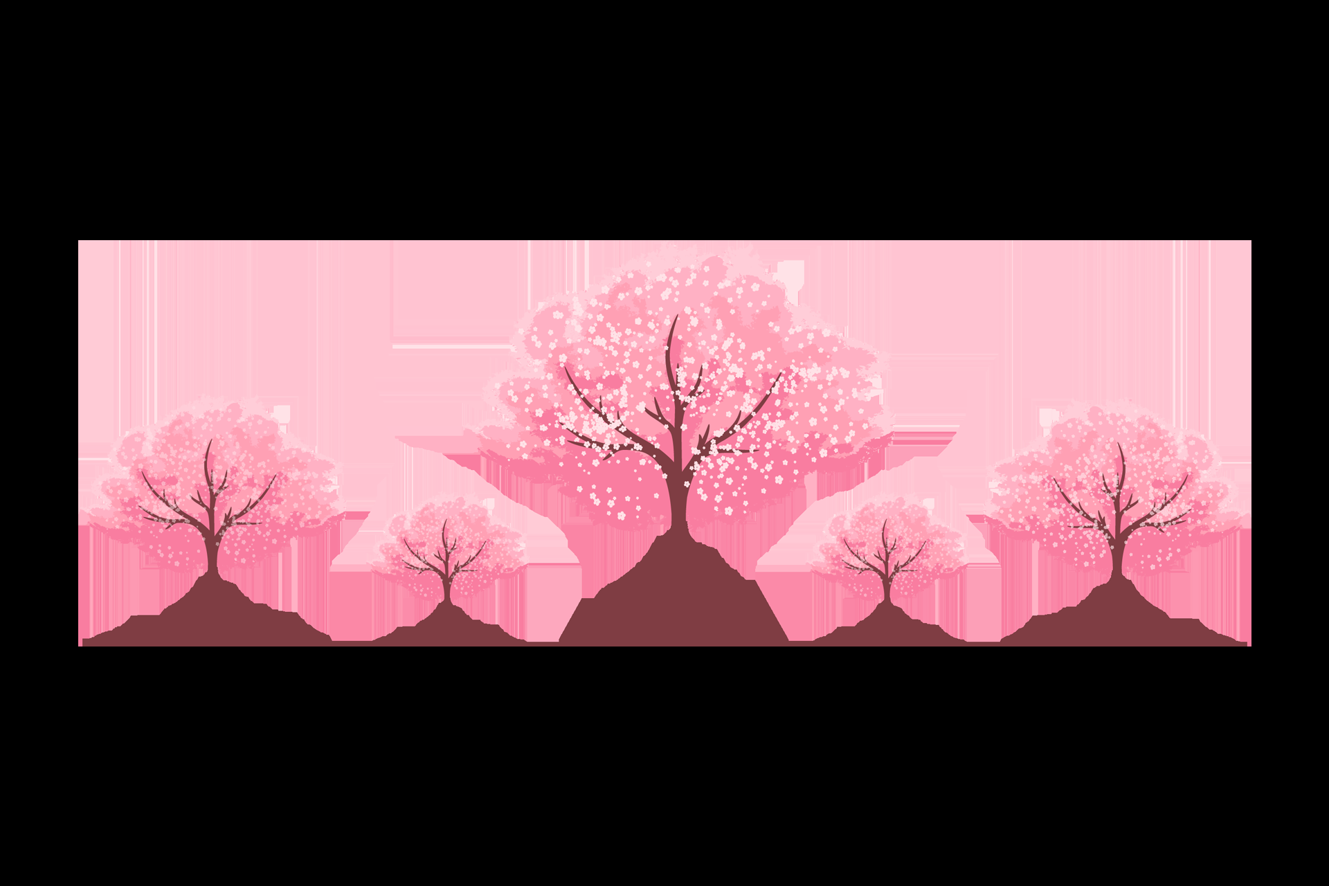 唯美樱花花树花枝樱花飘落图片装饰插图免抠37