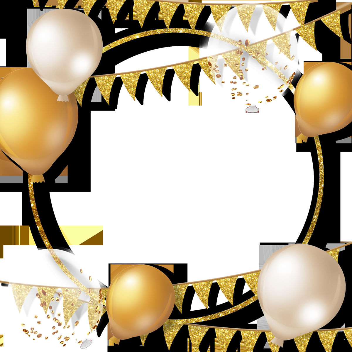 金色生日气球生日帽免抠元素27