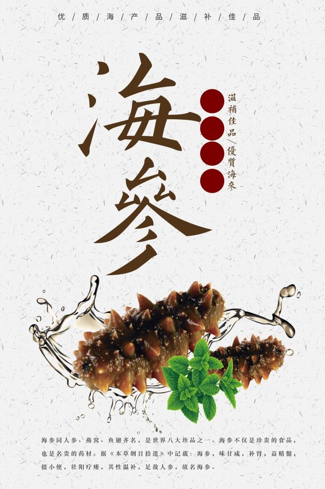 餐饮美食PSD海报背景模板高档食材海参促销宣传单 (6)