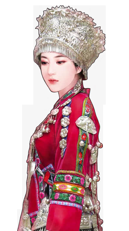56个少数民族卡通人物服饰免抠元素插画13