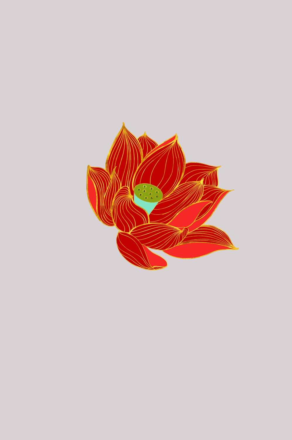 金色莲花装饰元素免抠素材2