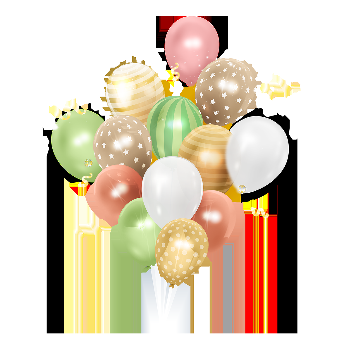 金色生日气球生日帽免抠元素16