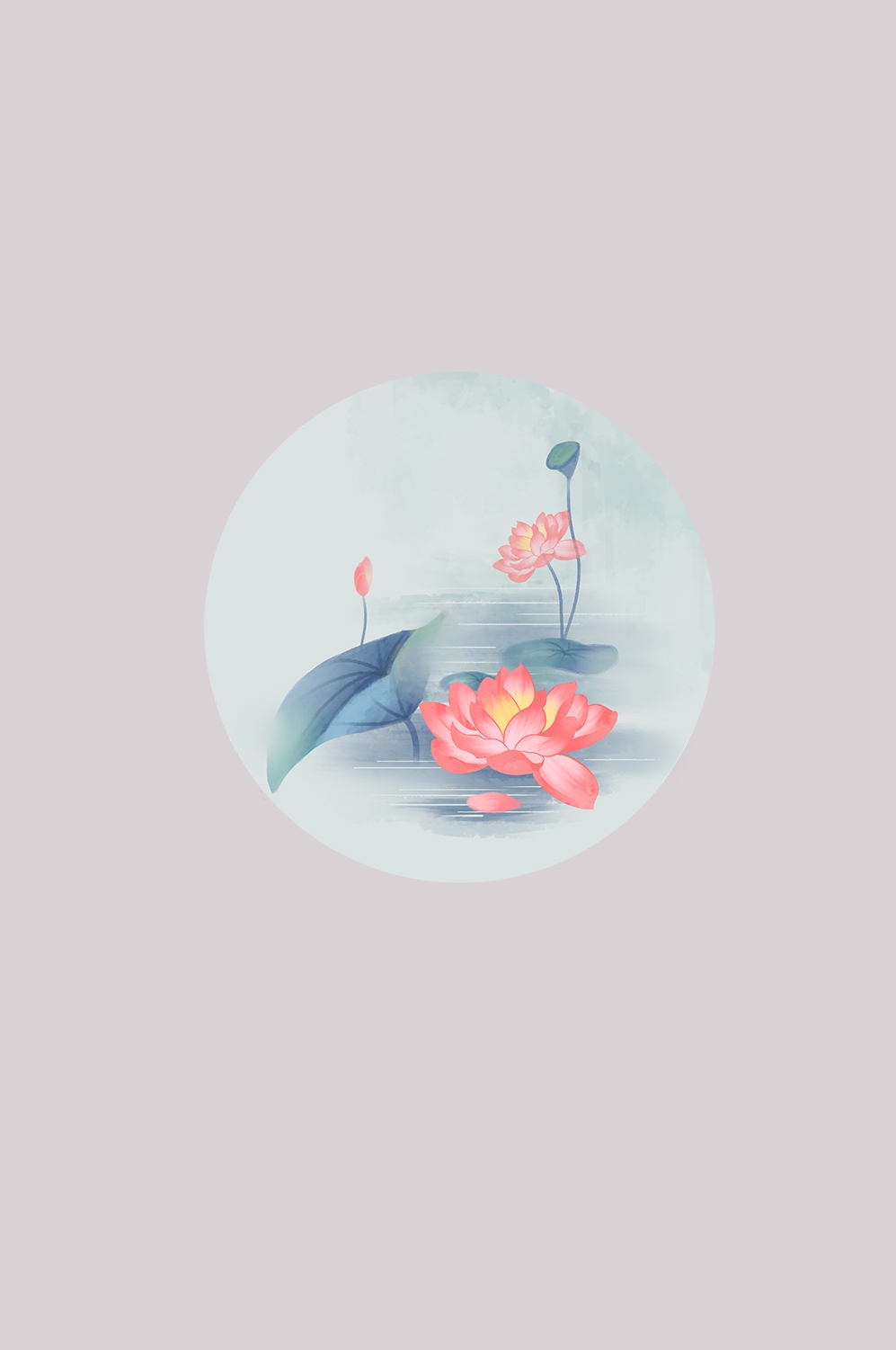 荷叶荷花素材插画装饰元素透明背景免抠素材36