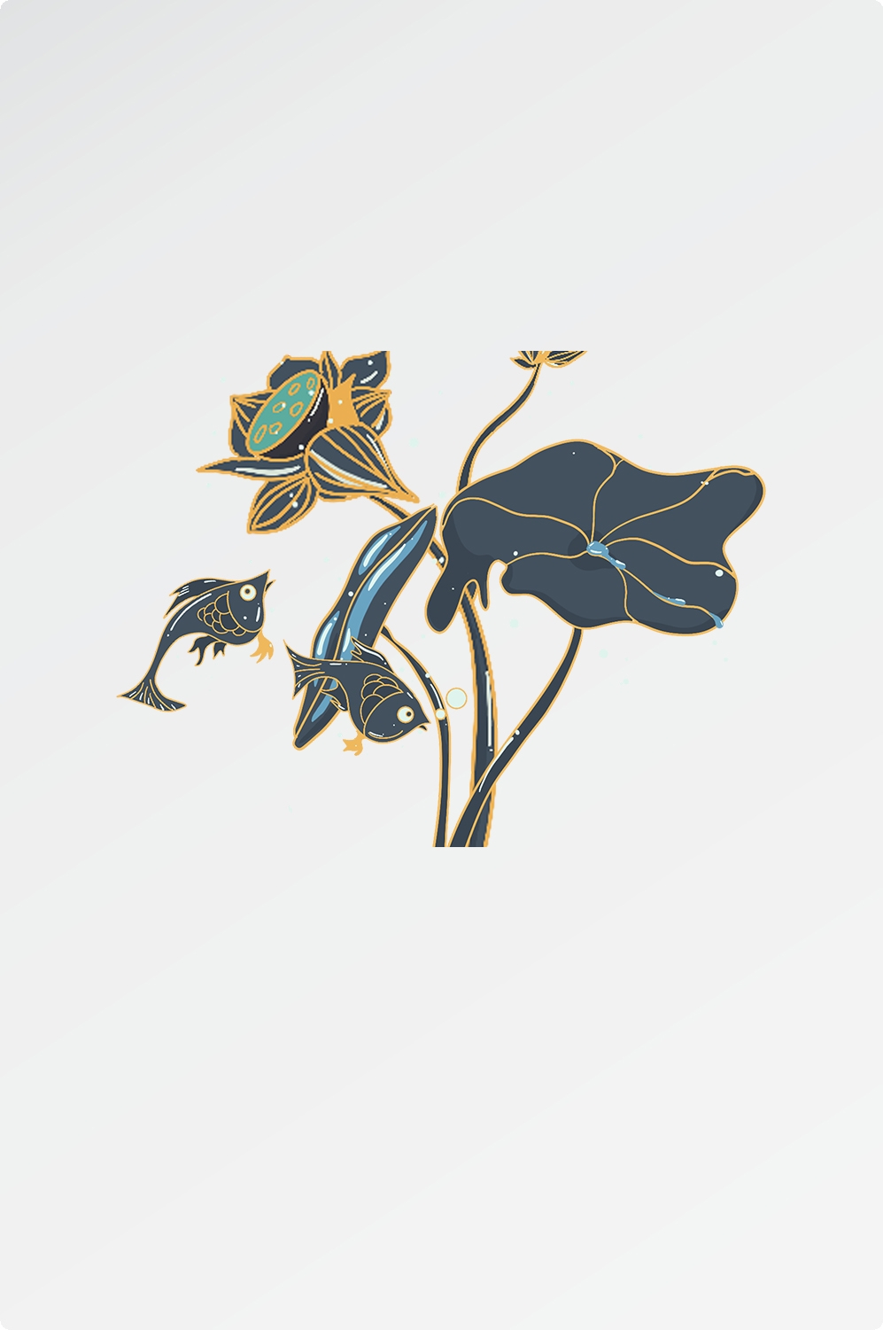 荷花荷叶素材图片插画装饰元素插图免抠2