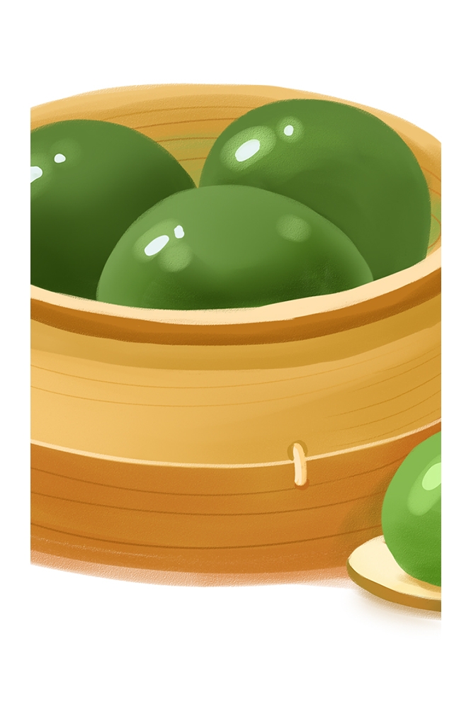 清明节海报设计插图卡通青团素材图片元素免抠7