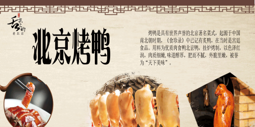 饭店餐厅正宗北京烤鸭壁画背景墙海报20