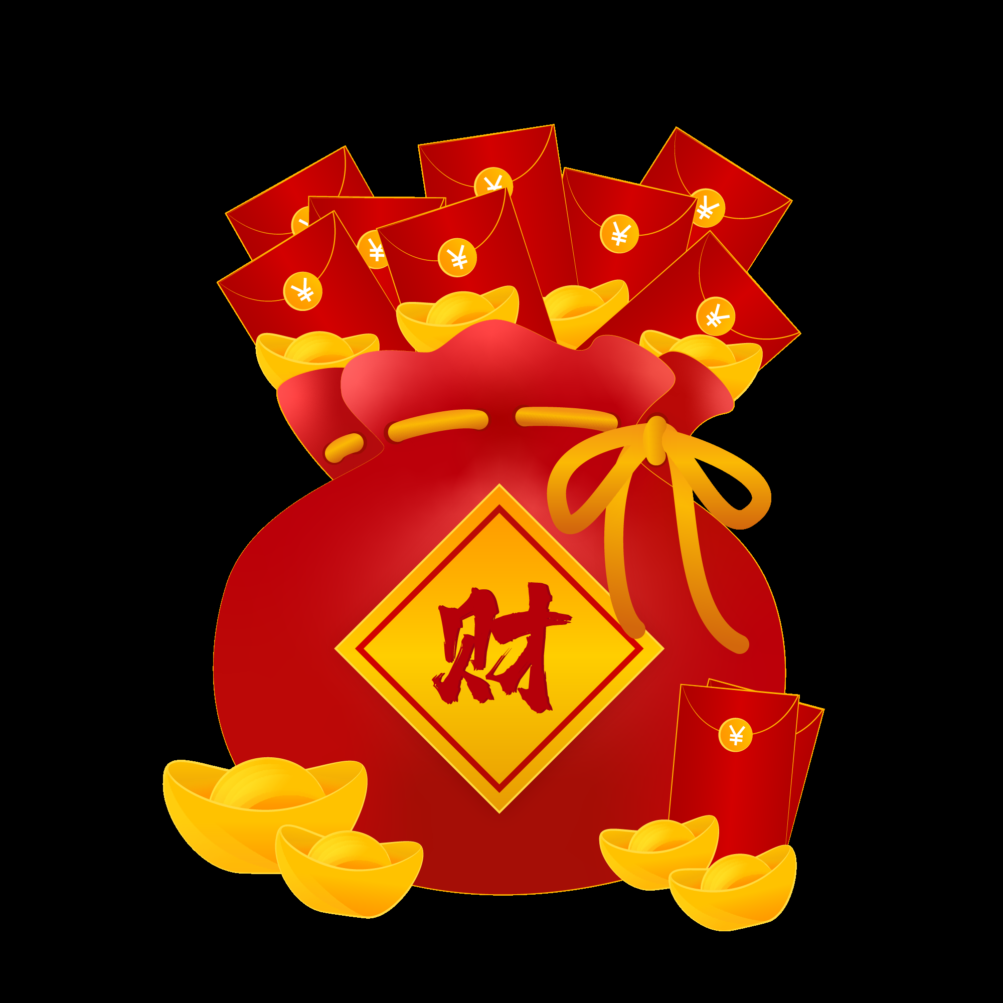福袋钱袋插画图片装饰元素免抠素材24
