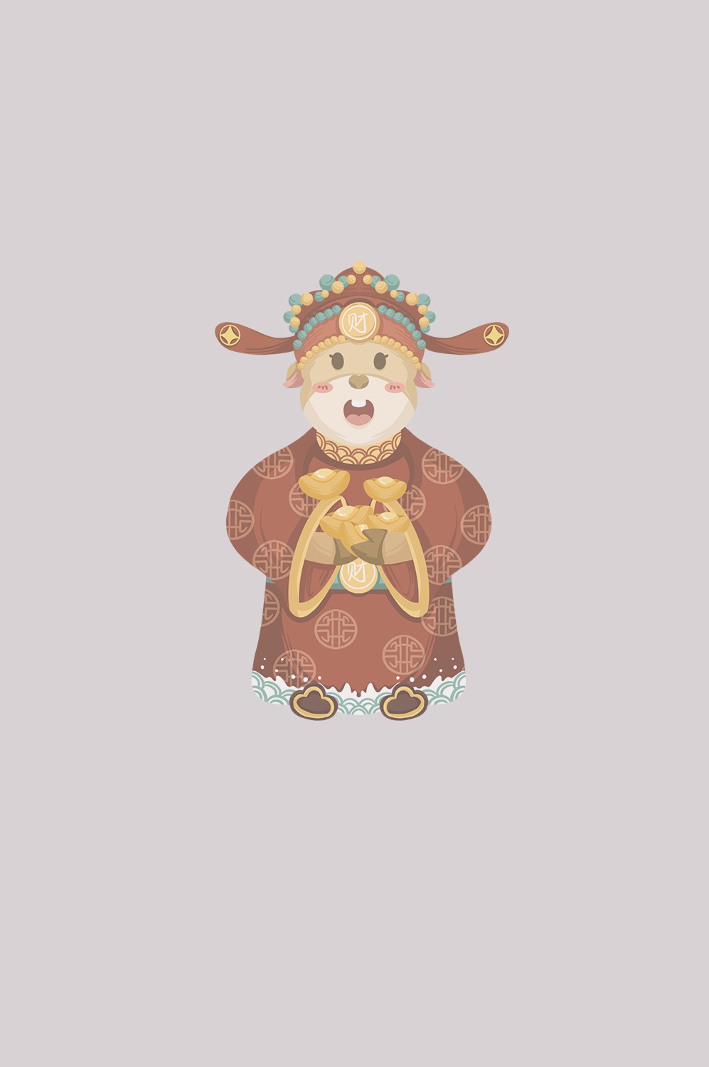 卡通财神插画表情免抠素材59