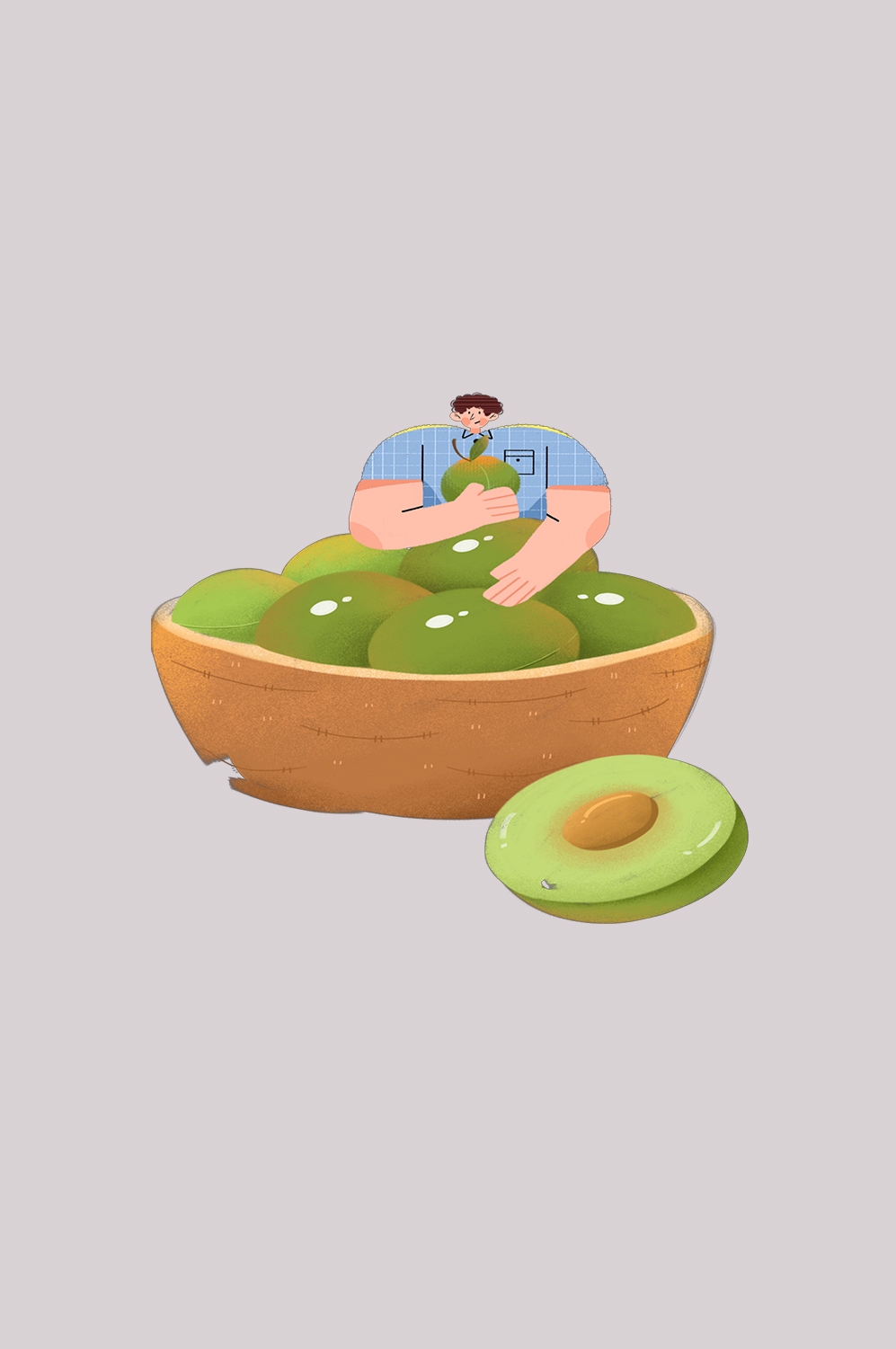 卡通手绘水果青梅图案素材图片装饰插画免抠68