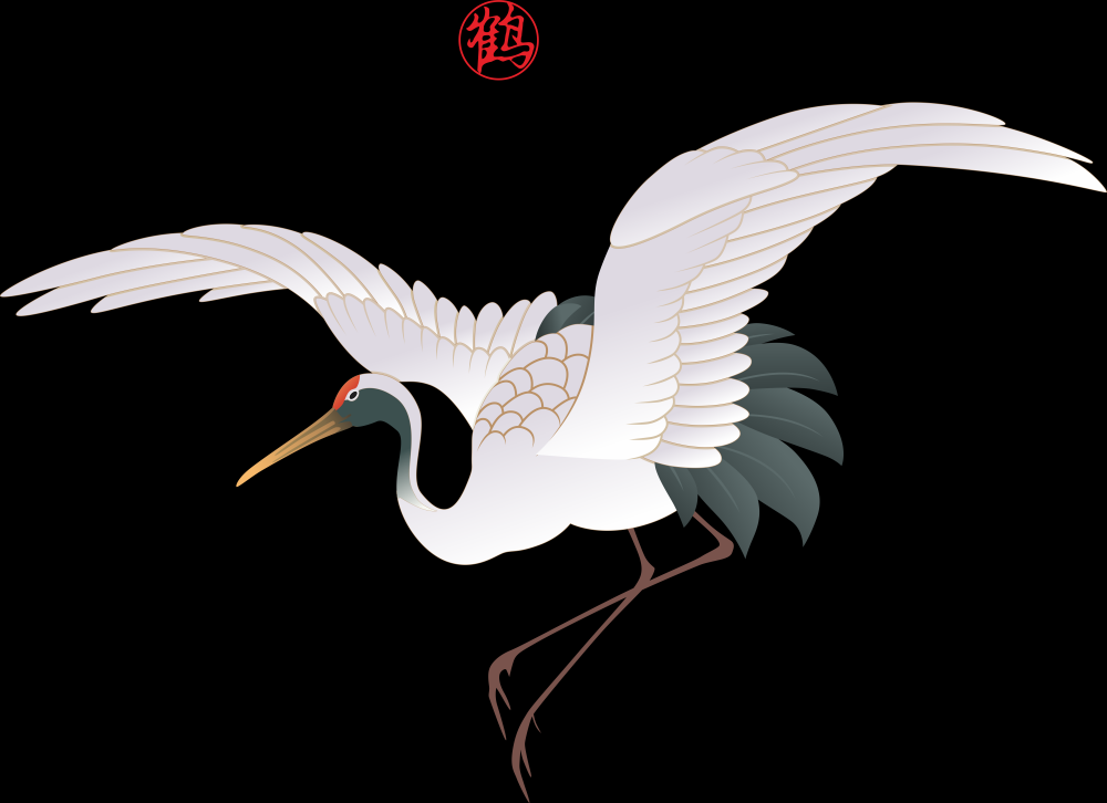 中国风国潮仙鹤海报插画装饰元素免抠素材32