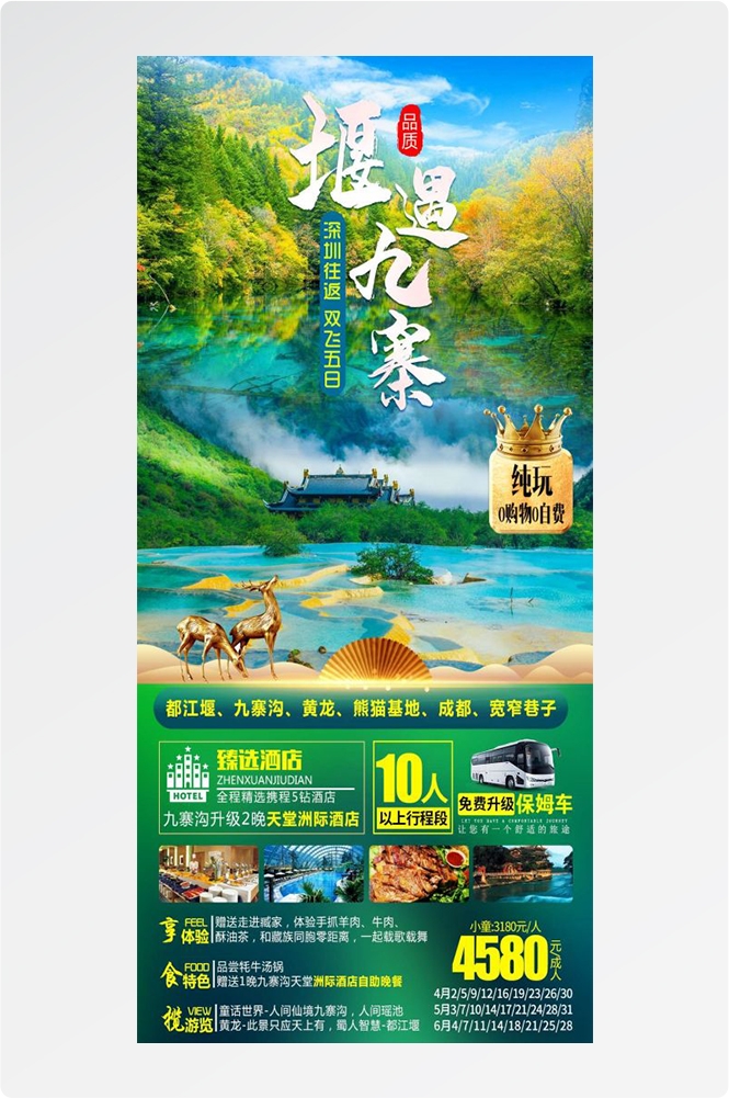 四川成都九寨沟武隆峨眉山都江堰三星堆大熊猫旅游海报54