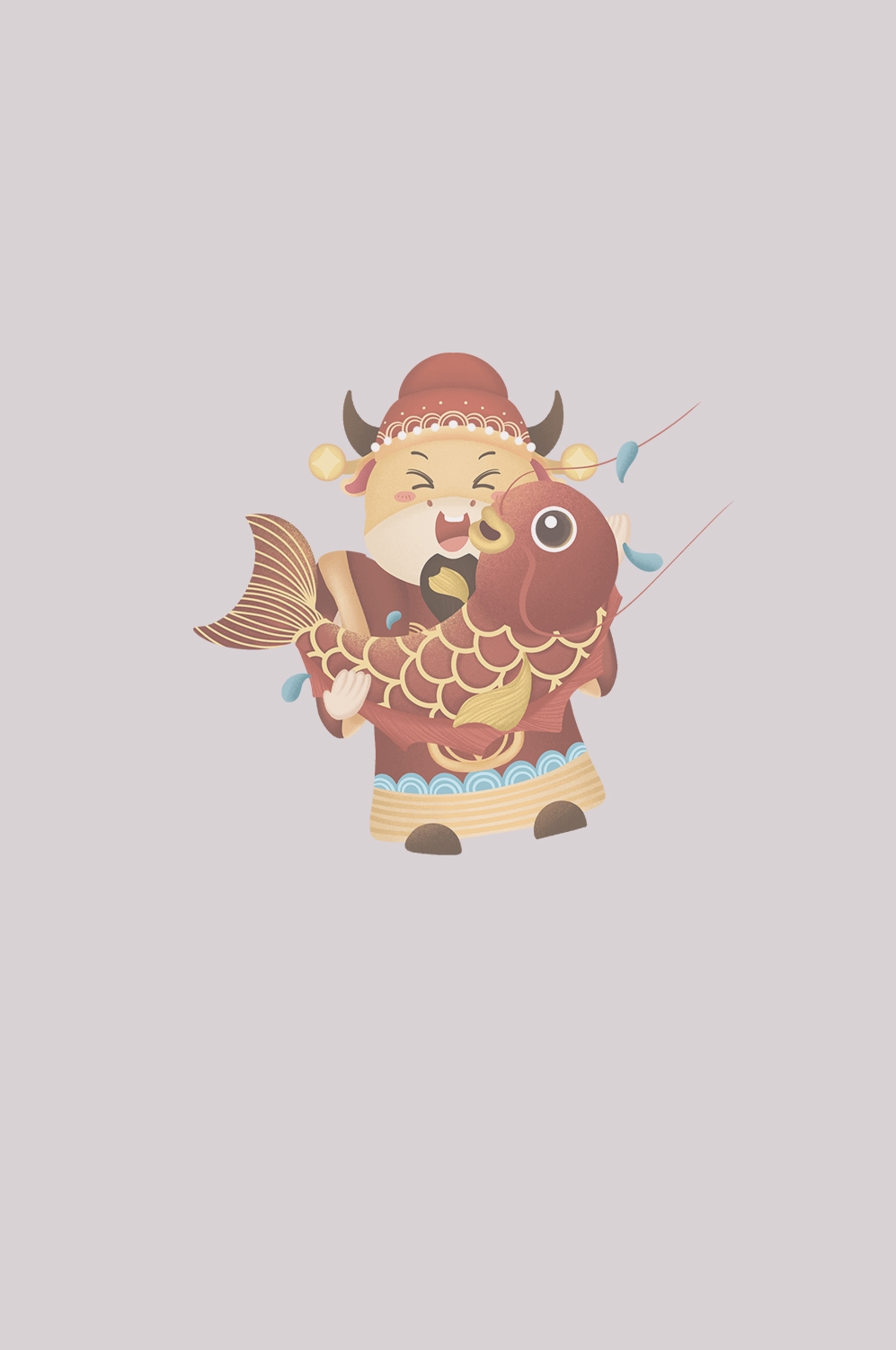 卡通财神插画表情免抠素材44