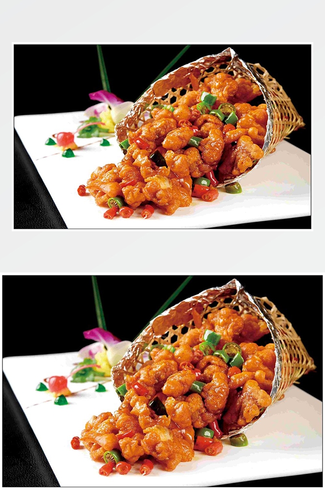 高清美食菜谱JPG图片辣子鸡川菜摄影美工设计喷绘打印合成素材