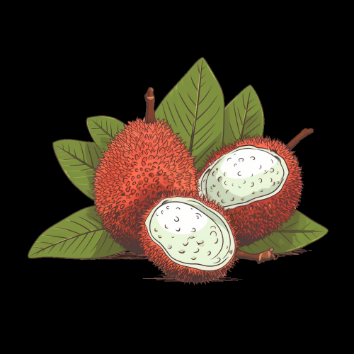 手绘荔枝图片素材装饰元素插画 png透明背景 (2)