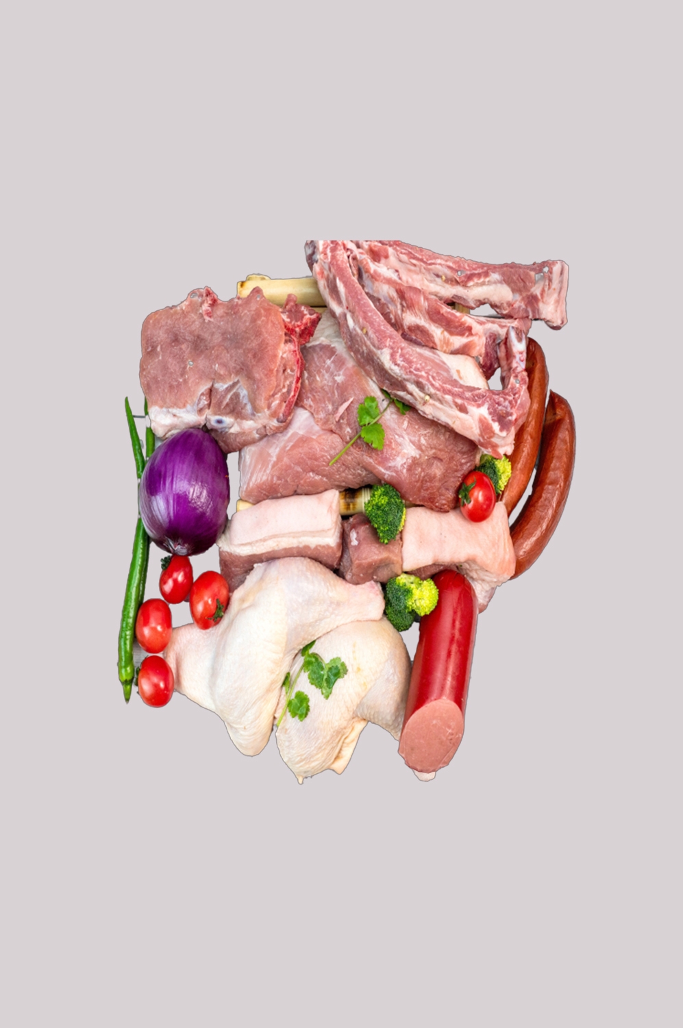 猪肉五花肉瘦肉排骨插画元素免抠素材26